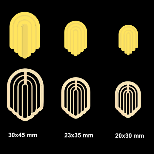 RAINBOW ARCH 2 EARRINGS / POLYMER CUTTER 3D model
