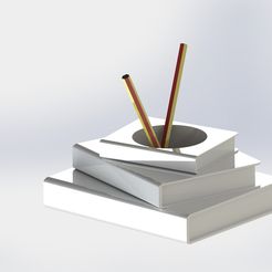 Book-Pen-Holder-3.jpg Book Pen Holder - Pen Holder for Bookshelf Decor 3D print model