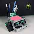 snb2_drawer_open.jpg STL file SNB2: Sticky Note Bot (Snib) - Desktop Organizer・Template to download and 3D print