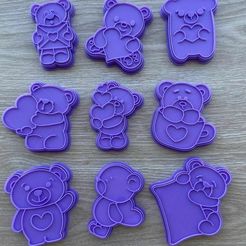 cortadoresymas-7.jpeg PACK x9 SAN VALENTIN BEAR CUTE CUTTER COOKIES - LOVE & FRIENDSHIP CUTTER BEAR PACKAGE