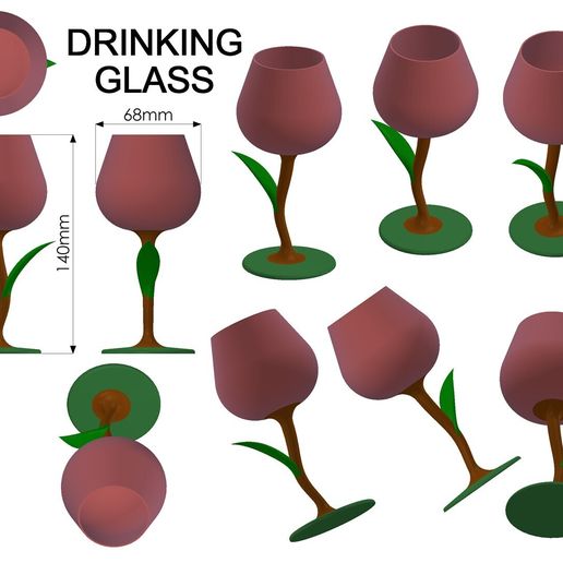Drinking Glass STL File for 3D printingCults