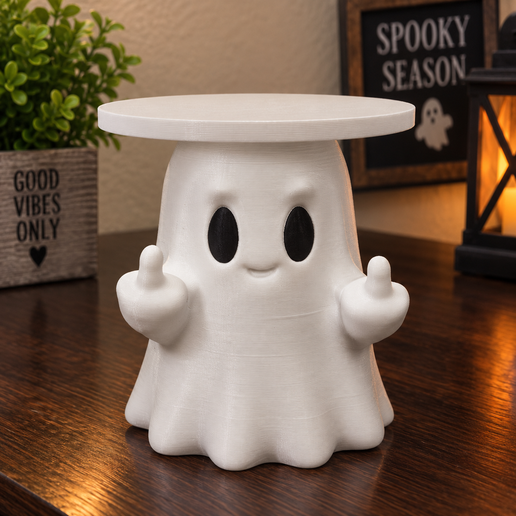 Middle Finger Ghost Candle Holder – 3D Printable STL