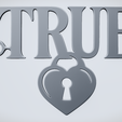 TRUE-Keychain.png TRUE Heart Lock Word Sign