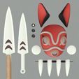 01.jpg Princess Mononoke San weapon, jewelry and accessories set, Phase One. Anime, props, cosplay