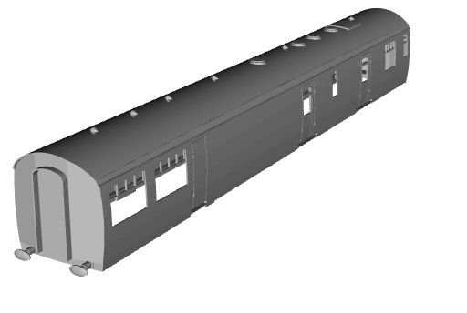 SR Bulleid kitchen/Buffet Car D2668 (rebuiltTavern car) 1/87 scale 3D model