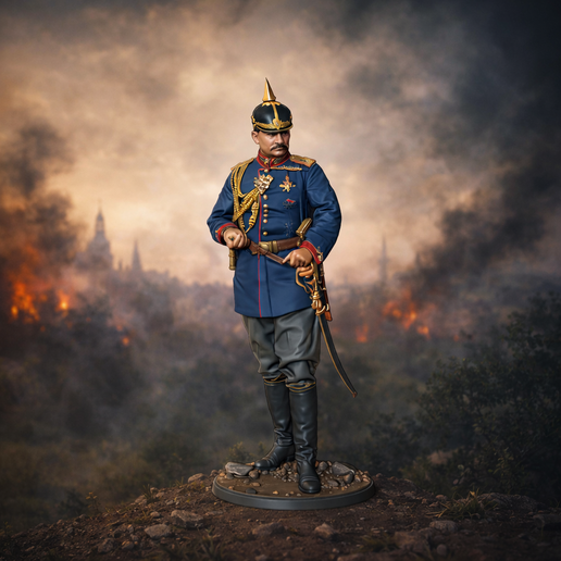 Historical German Officer STL - 3D Print Ready Military Display Figure