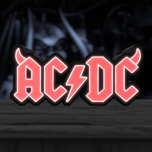 STL file ACDC LIGHTBOX + EARRINGS + KEYCHAINS 💍 ・3D print design to ...