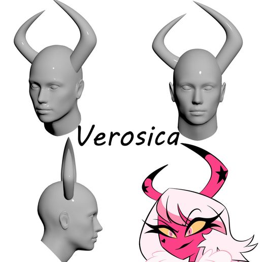 Helluva-Boss-Verosica-horns-STL-pack-3D-print-model.jpg Helluva Boss characters horns STL pack 3D print model