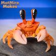 CrabPainted-0073-copy.jpg Ghost Crab articulated figure, print-in-place body, cute-flexi