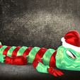 Candy-Cane-Flexi-Christmas-Dragon-4.png Dragon de Noël Flexi Candy Cane, décoration de vacances, ornement festif