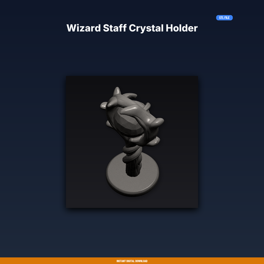 Wizard Staff Crystal Holder - 3D Printable STL File