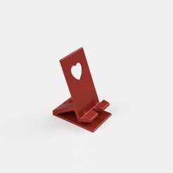 coeur rouge.jpg STL file support phone / smartphone heart pass wire・3D printing model to download