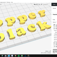 cura.png COPPER BLACK font uppercase and lowercase 3D letters STL file
