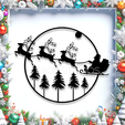 project_20231209_1012024-01.png santas sleigh wall art christmas wall decor 2d art holiday decoration