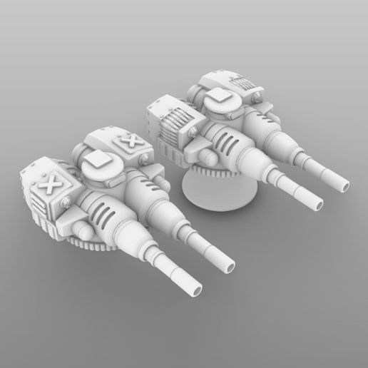 Mk2Autocannons-1.jpg Free STL file Suturus Pattern- Carapace Autocannon Turrets Mk2 For Dominator Knights・3D printer model to download, johnbearross