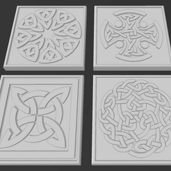 Celtic-Knot-Coasters.png Fichier 3D gratuit Dessous de verre avec nœud celtique・Design imprimable en 3D à télécharger, DFG3D