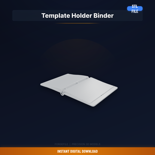 Quilting Template Storage Binder Pages, Clear Pockets, - 3D Printable STL File