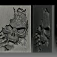 2.jpg Skull monster bas-relief STL file for CNC or 3D printing