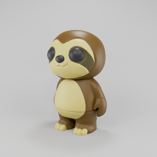 🦥 Flexy Sloth Figurine + Keychain・ STL File for 3D printing・Cults