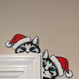 PXL_20231124_143548604.jpg Peeking Cats Christmas Door Decoration (Left and Right Side)