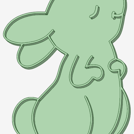 Easter bunny 5 contour and stamp cookie cutter 3D model