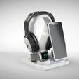Untitled-765.jpg MAGSAFE CHARGING STATION FOR IPHONE & WATCH WITH HEADPHONE STAND - NEW