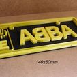 abba-grupo-musica-canciones-chiquitita-5.jpg Abba mini license plate logo, poster, sign, signboard, music, band, group