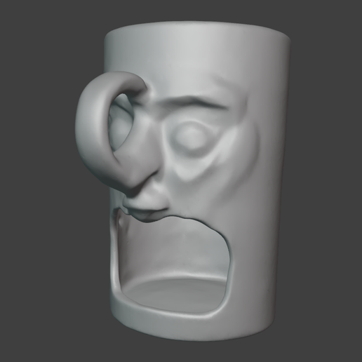 Face Shape Coffee Mug STL File for 3D printingCults