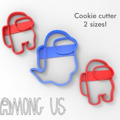 Image 1.jpg Télécharger fichier STL gratuit Parmi nous - Coupe-biscuits - Ghost and Crewmate - 2 tailles • Objet pour impression 3D, agustin_moyano
