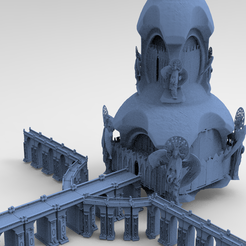 untitled.4157.png Download OBJ file Angelic Holy Tower 1 With Holy bridges • 3D printing model, aramar