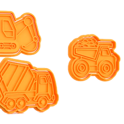 portada.png Free STL file Cookie cutter truck cutter trucks + stamp・3D printing model to download