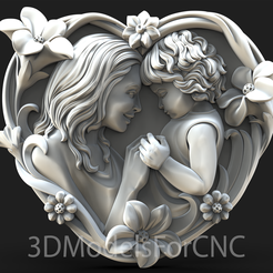 1.png Fichier 3D Modèle 3D Fichier STL pour CNC Router Laser & 3D Printer Mère et Fille・Modèle à imprimer en 3D à télécharger