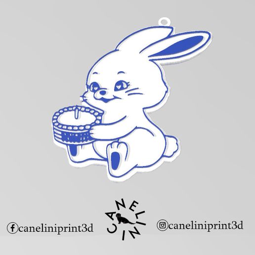NEW JEANS BUNNY LOGO KEYCHAIN 3D model