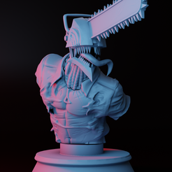 bust1.png chainsawman bust for 3d print