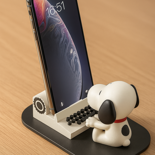 Snoopy inspired cell phone holder Decorative and Functional