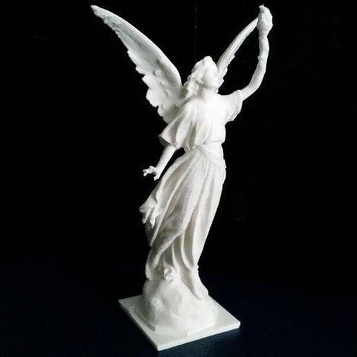Angel statue with fire 3D model