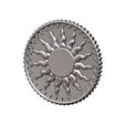 Notched-sun-pattern-coin-09.jpg Notched sun relif coin 3D print model