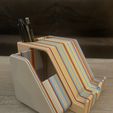 6.jpg Layered Wood Box - Secret Slide Box - Phone Stand - CatchAll - Desk Organizer Inspired by Upcycled Skateboard Deck Art