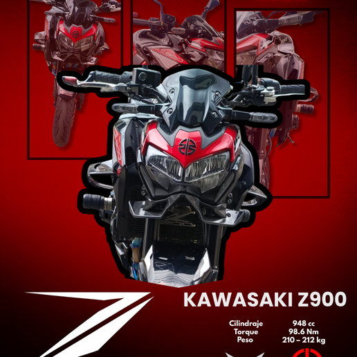 💭 Front and Side Winglets for Kawasaki Z900・ STL File for 3D