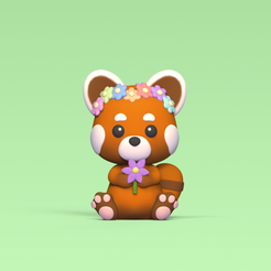 Red-Panda-Flower1.png Fichier 3D Fleur de panda rouge・Idée pour impression 3D à télécharger