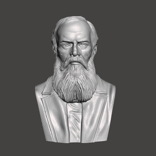 Fyodor-Dostoevsky-1.png 3D модель Федора Достоевского - высококачественный STL файл для 3D печати (ПЕРСОНАЛЬНОЕ ИСПОЛЬЗОВАНИЕ)
