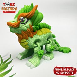 a.jpg STL file PRINT-IN-PLACE FLEXI CLOVER LEAF DRAGON ARTICULATED・3D printer model to download