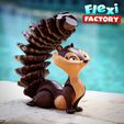 Flexi-Factory-Squirrel-04.jpg STL file Cute Flexi Print-in-Place Squirrel・3D printer model to download
