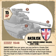 M46A1_Basilisk_Medium_Combat_Walker_Card_Front.png DUST 1948 \ KONFLIKT '47 - 90mm & Phaser Turret (For M46 Patton and M3 Walkers)