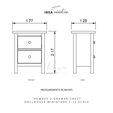 FRONT SIDE MEASUREMENTS IN INCHES HEMNES 2-DRAWER CHEST DOLLHOUSE MINIATURE 1:12 SCALE IKEA-INSPIRED HEMNES 2-DRAWER CHEST MINIATURE FURNITURE 3D MODEL