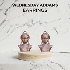 1.jpg Fichier STL MERCREDI BOUCLES D'OREILLES ADDAMS・Design pour imprimante 3D à télécharger