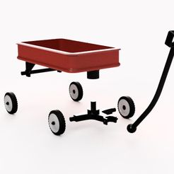 5.jpg Fichier STL WAGON ROUGE RADIO FLYER POUR MAQUETTE 1/24 - 1/25.・Plan à imprimer en 3D à télécharger