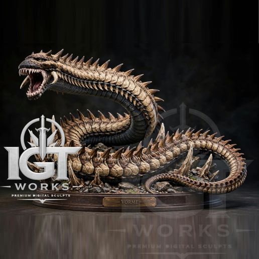 Magic Spined Wurm | Collectible Figure STL for 3D Printing | Magic Legends
