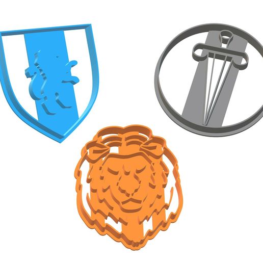cortante cookie cutter 8cm narnia pack set x3 lion fondant sword 3D model