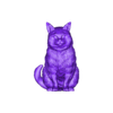 White_Ca1_3.stl Meowy (ニャーコ, Nyāko)- cat - Chainsaw Man - feline-sitting pose-FANART FIGURINE